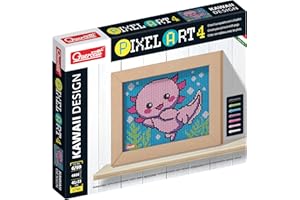 Quercetti - 0796 Pixel Art 4 Kawaii Design Axolotl, Jeu de mosaïques