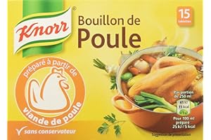 Knorr Bouillon de Poule, Rehausser et sublimer vos préparation, sans conservateur et sans colorant artificiel, 150g