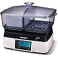 Morphy Richards Intellisteam Compact Food Steamer, 6L, Synchronised Steaming, Digital Display, Memory System, White & Black, 48775