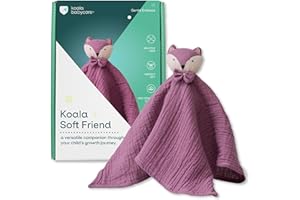 Koala Babycare Doudou Neonato Femmina e Maschio in Mussola di Cotone Organico 100% - Peluche 40x40cm Morbido e Sicuro - Dudu Idea Regalo Unisex - Pupazzo per Neonati 0-3 Mesi