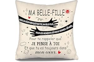 Aosumin Voici Un câlin Rien Que pour toi ma Belle-Fille pour Te rappeler Que Je Pense à toi Et Que tu ES Toujours dans Mon cœur Housses de Coussin pour Belle-Fille Anniversaire Cadeau de Noël