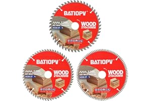 BATIOPV Lama per Sega Circolare 210 x 30 mm, 48/60/100 Denti, 3 Pezzi, per Legno, Truciolare, Compensato, Legno Duro | Compatibile con Dewalt, Makita, Bosch, einhell