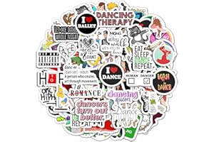 PADABAYKA 100 autocollants danse pour bouteilles d'eau, scrapbooking, ordinateurs portables - Cadeaux et décorations pour danseuses, enseignants de danse - Dance Stickers
