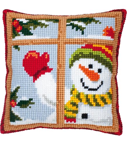 Kit Point De Croix Minou - Coussin Chat 40x40 Cm Collection D'Art
