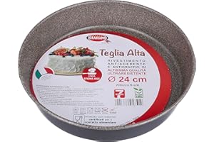 Graziano, Teglia Tonda, Realizzata Interamente in Alluminio e Dotata di 7 Strati di Rivestimento Antiaderente e Antigraffio, Ideale per Realizzare Pan di Spagna e Molto Altro, PFOA Free, ø 24 cm