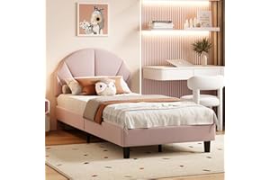 TIMORWTF - Cama infantil de 90 x 200 cm, cama de niña con cabecero ajustable y somier de láminas, cama acolchada para niños y adolescentes, terciopelo, color rosa