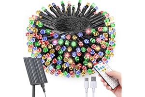 SOLARBABY Luci Natale Esterno Solare,42m 400 LED Catena Luminosa Esterno Solare Impermeabile con Telecomando,19 Modalità Luci Esterno EnergiaSolare Decorative per Giardino Patio Albero,Multicolor