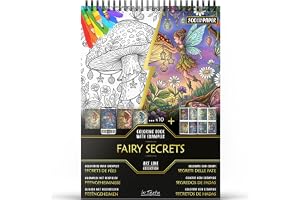 In Textu Målarbok för Vuxna Fairy Secrets, Papper 200 g/m² | Spiralbindning, A4, premiumkvalitet, 30 motiv, 300 färgmodeller