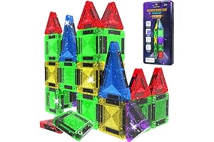 Desire Deluxe Mikro Magnetyczne Klocki Konstrukcyjne – Edukacyjna Zabawka STEM w Rozmiarze Podróżnym, Magnetyczne Zabawki Montessori dla Chłopców i Dziewczynek 3+ (28 elementów – Brokatowe)