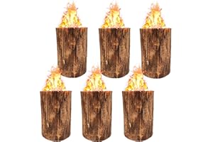 BURI Jack's - Fiaccole svedese, 6 pezzi, grande 25 cm di altezza, set di fiaccole da giardino, diametro 17 – 24 cm, durata fino a 2 ore, in legno, 100% naturale