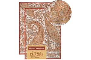Maison d' Hermine Kashmir Paisley 100% Cotton Set of 2 Kitchen Towels 20 Inch by 27.5 Inch.