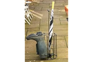 GAP GARDEN PRODUCTS Home and Garden Solid metal Boot and Umbrella stand stores umbrella/walking sticks plus 4 pairs of boots/shoes