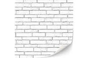 TEXTURKONTOR 3 Blatt selbstklebende Ziegelmauer Wandverkleidung für Puppenhäuser Maßstab 1:12 (Weiße Steine)