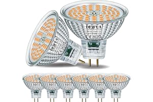 DEIFUA GU5.3 LED Lampe Warmweiß 615 Lumen 6,5W Ersetzt 50W MR16 Halogen Glühbirne, 6er-Pack, AC/DC 12V Flimmerfrei Leuchtmittel, 2700K Strahler, 120°-Abstrahlwinkel Spot, Nicht Dimmbar Reflektorlampe