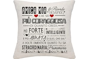 BOMMEX Regalo Ispiratore Ricorda Sempre Tu Sia Straordinaria Copricuscini per le Amiche Compleanno Laurea Regalo di Natale per l'Amicizia per la Migliore Amica per le Donne Ragazze