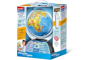 Clementoni - Globo interattivo digitale per bambini: si illumina globo del mondo con penna parlante e app (7+ anni)