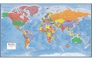 Swiftmaps Monde Geopolitical Deluxe carte murale papier peint poster 61 cm (H) x 91,4 cm (L)