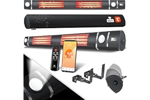KESSER® Infrarot Heizstrahler 3000W IR-Gastro-Bar Inkl. LED Licht Terrassenstrahler Mit WiFi & Fernbedienung inkl. Schutzhülle Infrarotstrahler Quarzstrahler Terrassenheizer Wand-Heizstrahler