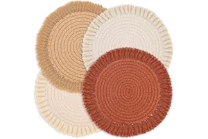 Lucomb Untersetzer für heiße Gerichte, 4 Stück Topflappen für die Küche, 20.3 cm Untersetzer für heiße Töpfe und Pfannen, heiße Matten schützen den Tisch für hitzebeständiges Bauernhaus-Stil