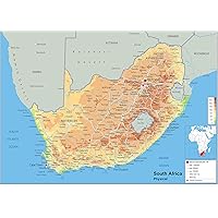 South Africa Physical Map- I Love Maps