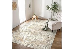 BEIMO Tappeto Salotto Pelo Corto Vintage, Tappeto Camera Da Letto, Tappeti Antiscivolo Lavabile, Tappeti Persiano per Corridoio, Soggiorno, Sala, Marrone, 80x150cm