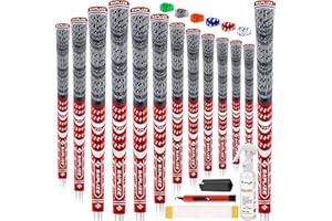 SAPLIZE CL03 Hybrid-Golfgriffe, 13 Stück, Basis-Set (13 Griffe) oder Deluxe-Set (13 Griffe mit Lösungsmittel-Kit), 6 Farben, Standard/Medium, Golfschlägergriffe