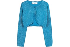 BlackButterfly Girls Long Sleeve Sparkle Cardigan Childrens Kids Bolero Shrug