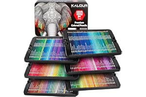 KALOUR 180 Coloured Pencils for Adults Artists - Rich Pigment Soft Core -12 Metallic Pencil - Ideal for Colouring Drawing Sketching Shading Blending - Vibrant Color