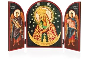 NKlaus Ikona Miłosierdzia Matki Bożej, Ostrobramska Ikona Tryptyk Drewno 25x16cm 13795