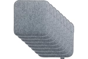 ‎BRANDSSELLER Brandsseller 8er Set Sitzkissen aus Filz 35x35x2 cm – Robuste Stuhlauflagen für innen und außen, eckiges Sitzpolster, strapazierfähiges Kissen für Stühle – Hellgrau