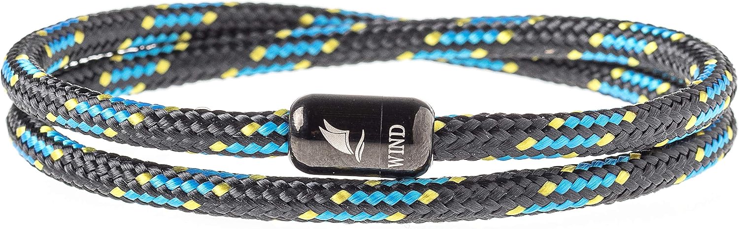 Wind Passion - Pulsera Magnética Paracord para Hombre y Mujer - Cuerda Náutica Hecha a Mano - Cordón Surfera de Verano - Regalo Navidad