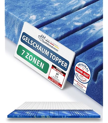 Linenspa Matrastopper, 180 x 200 cm, 7,5 cm hoog, matrastopper met traagschuim gel en wasbare overtrek met ritssluiting, Öko-Tex