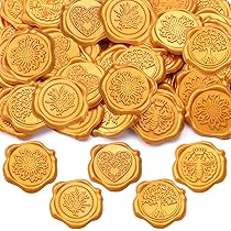 Filhome Wachssiegel Aufkleber 50 Stück - Selbstklebend Für Einladungen & Geschenke