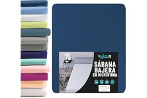 Dreamzie Sabanas 80x200 Ajustable - Microfibra Ultra Suave Oeko Tex Certificado - Sabana Bajera 80x200 - Azul Marino
