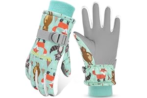 WESTGIRL Dziecięce rękawiczki zimowe, wiatroszczelne, ciepłe rękawice narciarskie, termiczne, wodoodporne, śnieg, kreskówka, rękawice dziecięce, outdoorowe, snowboardowe, do jazdy na rowerze, dla