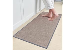 Andency Kitchen Rugs and Mats, Washable Non Slip Runner Rugs for Kitchen Floor, Absorbent Kitchen Mat, Front of Sink, Standing Mats for Entryway, Hallway, Laundry, 20"x70", Grey