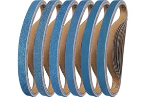 Shineboc Sanding Belt 25 x 762 mm, 10PCS Sander Belts 40/60/80/120/240/400 Grit for Polishing Metal, Wood