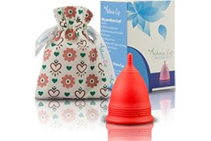 ATHENA CUP Athena Menstrual Cup One-Pack, Period Cups for Light to Regular Flow (Size 1 Small) - Soft Reusable Menstruation Cup - BPA Free Feminine Silicone Cup - Easy to Use and Clean Tampon and Pad Alternative (Solid Red)