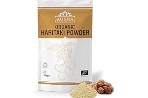 Ausha Organic Haritaki Powder 100g - UK Certified Organic by Soil Association - Gut Health, Constipation Relief, Immunity, Digestion