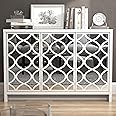 Galano Iris 3 Door Sideboard - Storage Drawer Cabinet for Living Room, Bedroom, or Kitchen - White