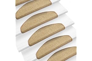 KARAT Sisal Stair Mats, Stair Treads, Stair Carpet, Ma Korktweed Small Woven Natural Lovely sisal Texture Eingepresster Staircase Angle for Non-Slip and Firm Grip. Homely Colours for people and animals