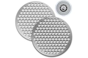 ‎NEOUZA NEOUZA V4 Krążek do espresso, grubość 0,8 mm, siatka o strukturze plastra miodu, dwuwarstwowa, stal nierdzewna, do kosza portafiltra, 2 szt., srebrny, 58 mm