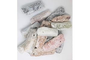 artdee 12 Speckstein Amulettsteine mit Loch, Bunt, sortiert