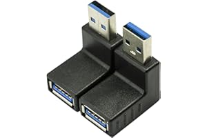 QICHENG&LYS QiCheng & LYS Adaptateur usb 3.0 Combo Angle vertical vers le haut adaptateur d'angle Donw USB 3.0 mâle à femelle 90 degrés connecteur de coupleur dapter