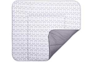 BONKY® Wickelauflage 85x72 cm - aus hautfreundlicher Baumwolle - Wickelunterlage mit rutschfeste Unterseite - Baby Wickeltischauflage - Mega weich und angenehm - Made in EU - Muschel