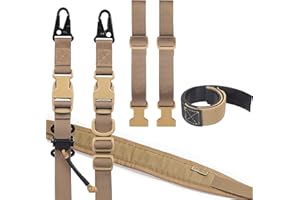 OneTigris 2 Punkt Gewehrriemen, 1 Zoll breiter Sling Riemen mit austauschbaren Karabinerhaken im HK-Stil, einstellbare Länge von 46 Zoll - 68,5 Zoll