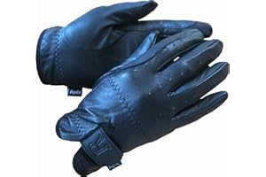 Ryda Childrens Leather Horse Riding Gloves Black or Brown 5 Sizes