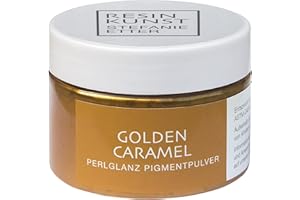 Resin Kunst Poudre pigmentée nacrée, Golden Caramel, 50 g, poudre de mica, pigment de couleur pour résine synthétique, peinture époxy, en marron clair