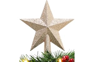 Christmas Concepts® 20cm Glitter Tree Topper - Adorno para la Punta del árbol de Navidad (Champán)