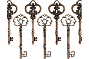 Makhry Mezclado 20 Extra Grande Antiguo Acabado de Estaño Llaves Esqueléticas Clave Rústica Para el Favor de la Fiesta de Boda
